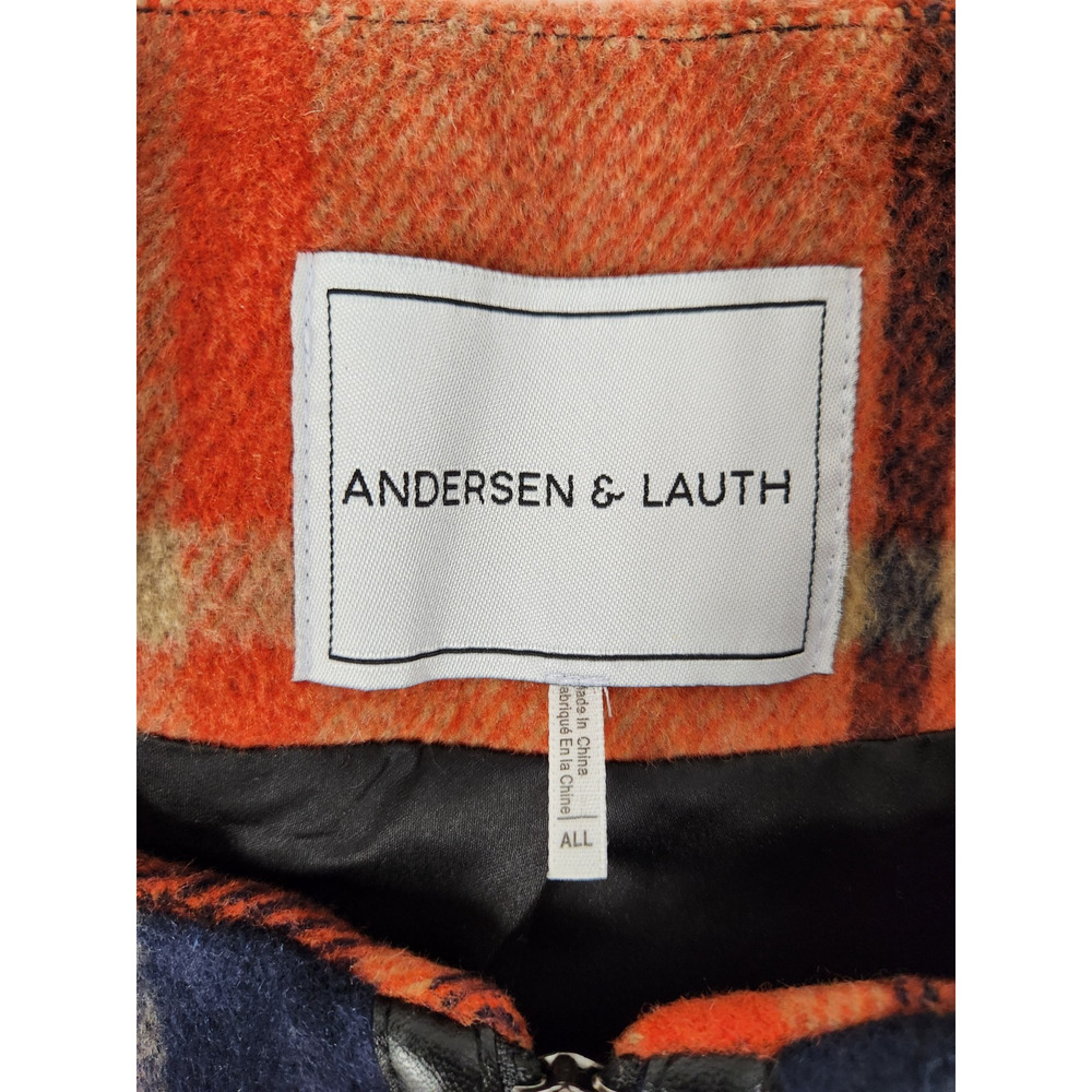 Anthropologie Andersen & Lauth Annie Capelet Erica, One Size, Orange/Navy Plaid - Picture 12 of 15